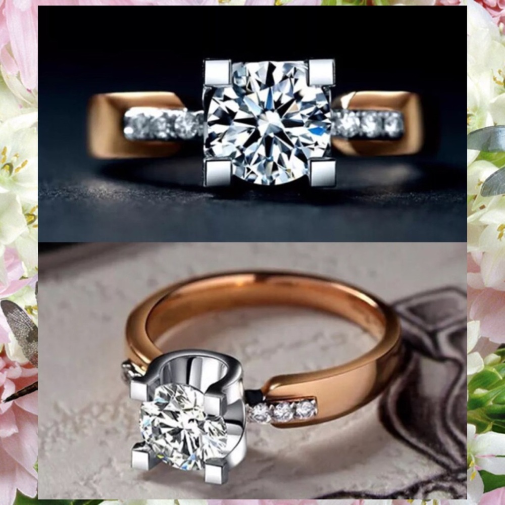 New Enticing Two Tone Floating White Sapphire Ring